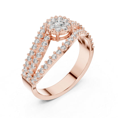 18K Yellow Gold Round Lab-Grown Diamond Ring for Women | Office Wear | Pure Carat