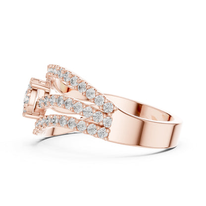 18K Yellow Gold Round Lab-Grown Diamond Ring for Women | Office Wear | Pure Carat