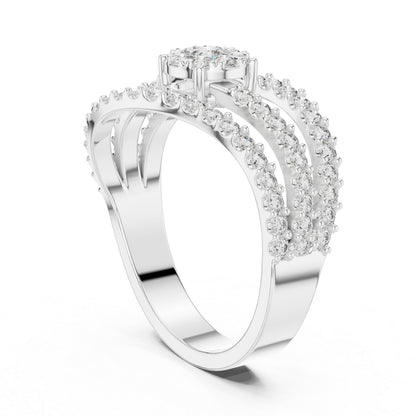 18K Yellow Gold Round Lab-Grown Diamond Ring for Women | Office Wear | Pure Carat