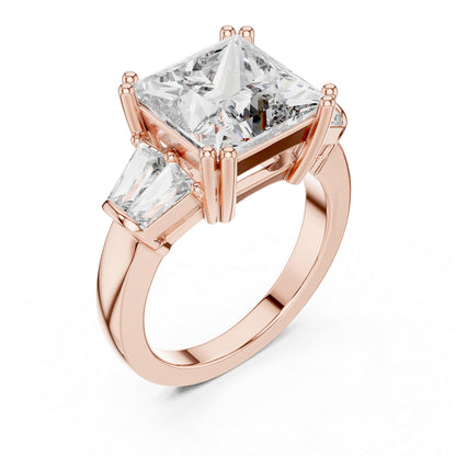 Princess Lab-Grown Diamond Solitaire Ring in 14K Rose Gold – Pure Carat
