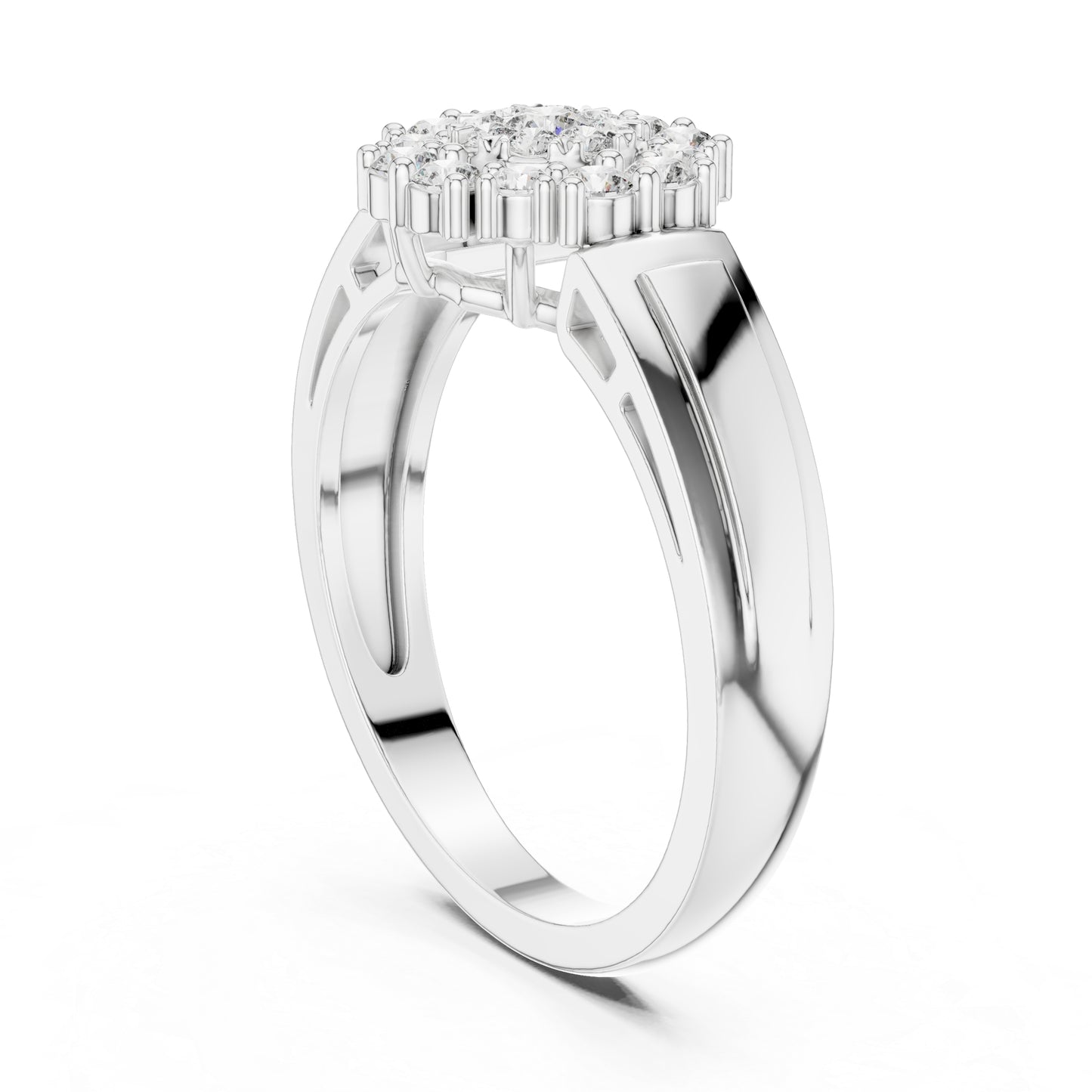 18K White Gold Round Lab-Grown Diamond Drop Ring for Women | Anniversary Gift | Pure Carat