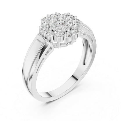 18K White Gold Round Lab-Grown Diamond Drop Ring for Women | Anniversary Gift | Pure Carat