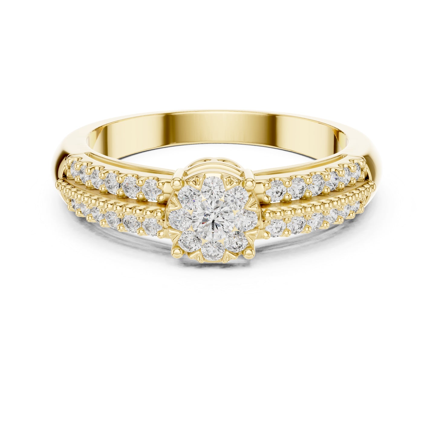 14K Yellow Gold Round Lab-Grown Diamond Engagement Ring for Women | Pure Carat