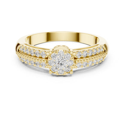 14K Yellow Gold Round Lab-Grown Diamond Engagement Ring for Women | Pure Carat