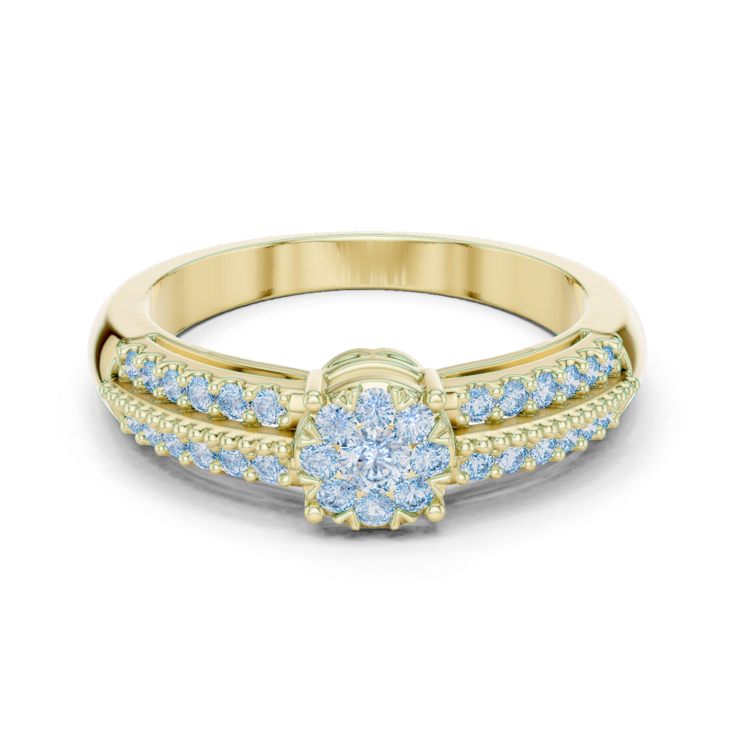 14K Yellow Gold Round Lab-Grown Diamond Engagement Ring for Women | Pure Carat