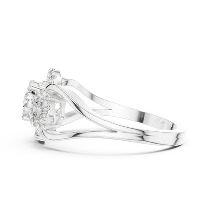 18K Rose Gold Round Lab-Grown Diamond Drop Ring for Women | Party Wear | Pure Carat