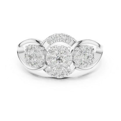 18K Rose Gold Round Lab-Grown Diamond Drop Ring for Women | Party Wear | Pure Carat