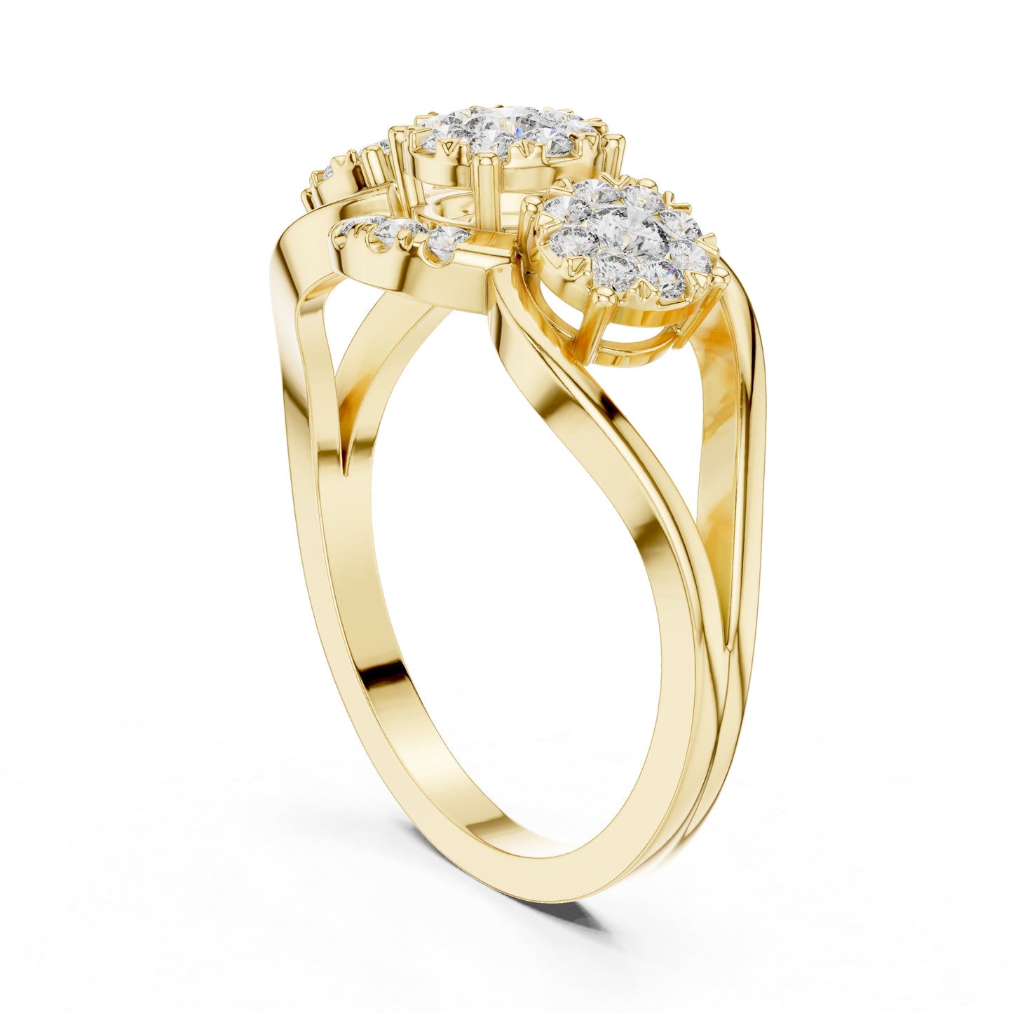 18K Rose Gold Round Lab-Grown Diamond Drop Ring for Women | Party Wear | Pure Carat