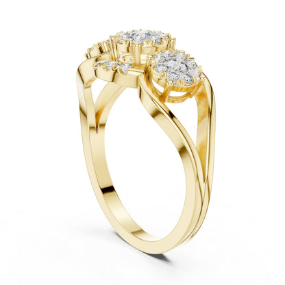 18K Rose Gold Round Lab-Grown Diamond Drop Ring for Women | Party Wear | Pure Carat