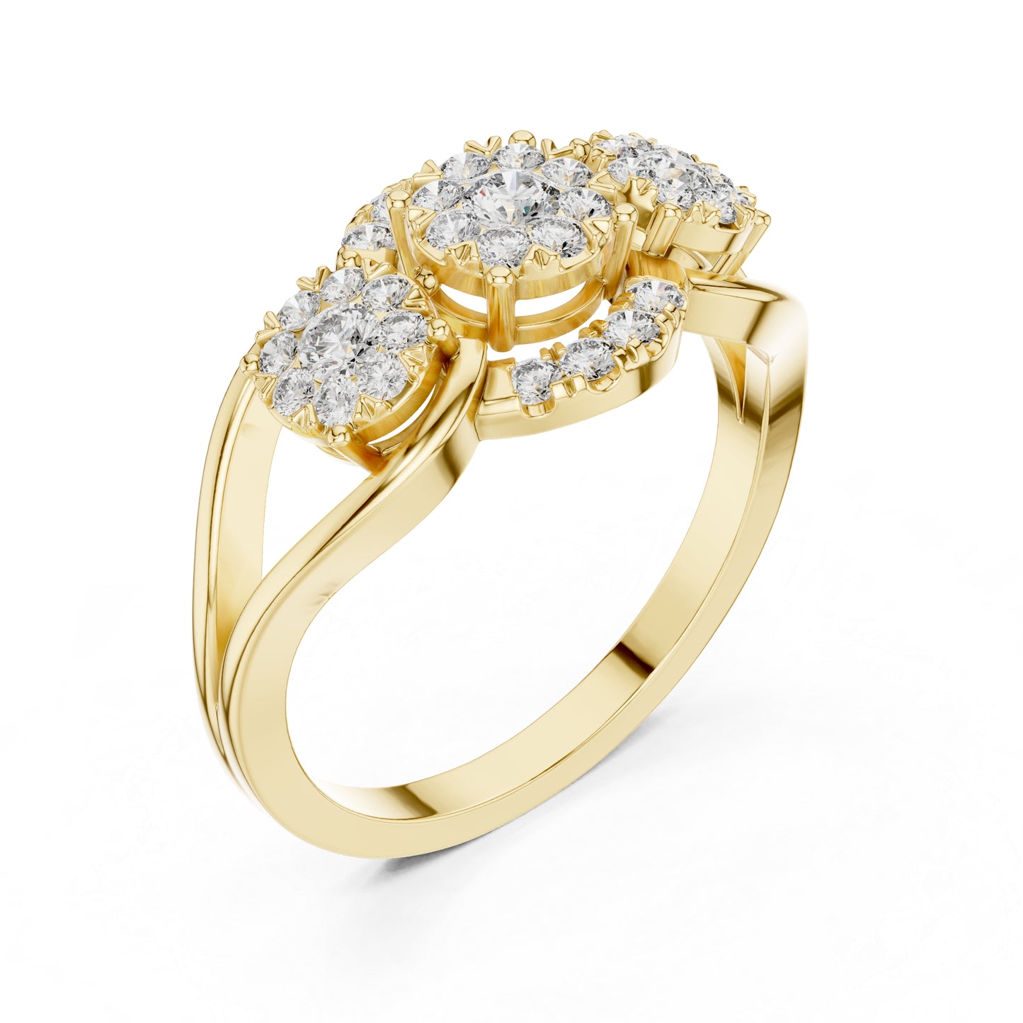 18K Rose Gold Round Lab-Grown Diamond Drop Ring for Women | Party Wear | Pure Carat
