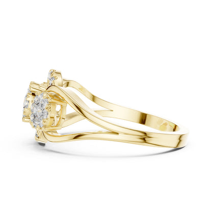 18K Rose Gold Round Lab-Grown Diamond Drop Ring for Women | Party Wear | Pure Carat