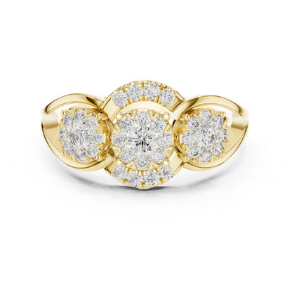 18K Rose Gold Round Lab-Grown Diamond Drop Ring for Women | Party Wear | Pure Carat