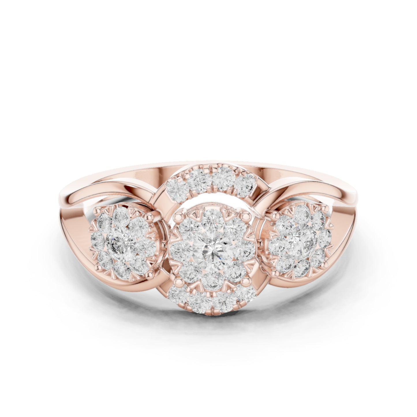 18K Rose Gold Round Lab-Grown Diamond Drop Ring for Women | Party Wear | Pure Carat