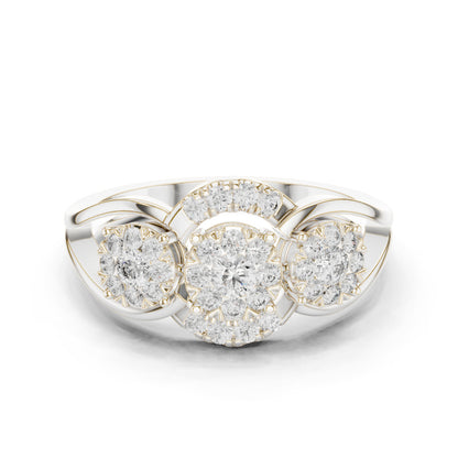 18K Rose Gold Round Lab-Grown Diamond Drop Ring for Women | Party Wear | Pure Carat