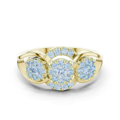 18K Rose Gold Round Lab-Grown Diamond Drop Ring for Women | Party Wear | Pure Carat