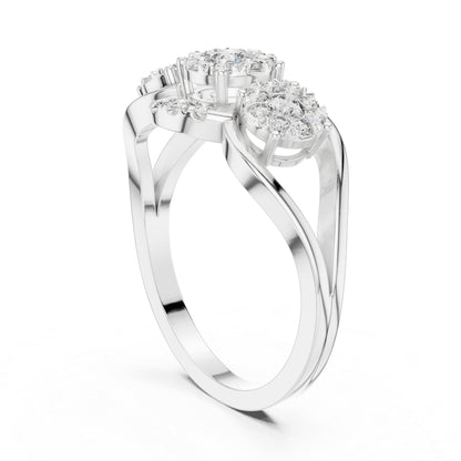 18K Rose Gold Round Lab-Grown Diamond Drop Ring for Women | Party Wear | Pure Carat