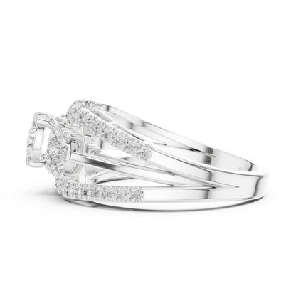 14K White Gold Round Lab-Grown Diamond Bridal Ring for Women | Pure Carat