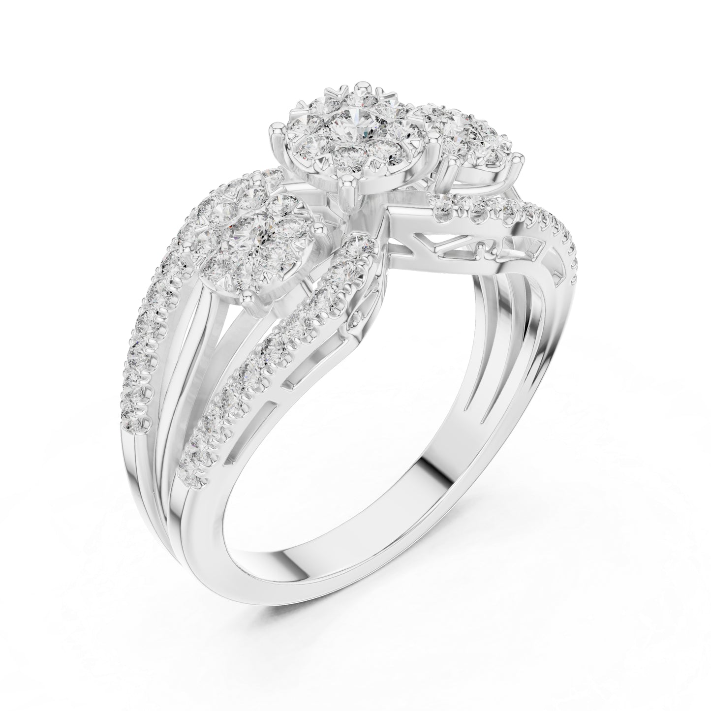 14K White Gold Round Lab-Grown Diamond Bridal Ring for Women | Pure Carat