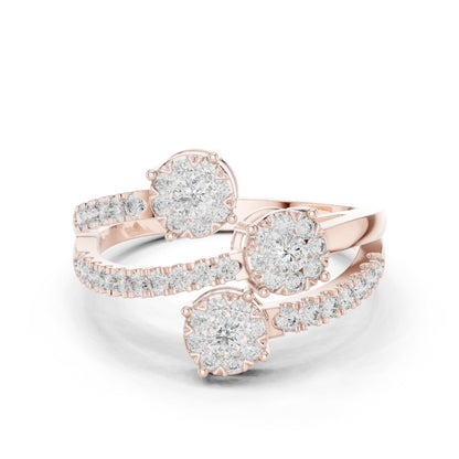18K Rose Gold Round Lab-Grown Diamond Anniversary Gift Ring for Women | Pure Carat