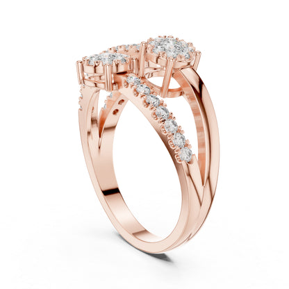 18K Rose Gold Round Lab-Grown Diamond Anniversary Gift Ring for Women | Pure Carat