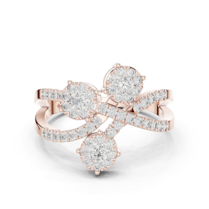 18K White Gold Round Lab-Grown Diamond Ring for Women | Party Wear | Pure Carat