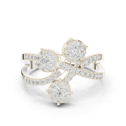 18K White Gold Round Lab-Grown Diamond Ring for Women | Party Wear | Pure Carat