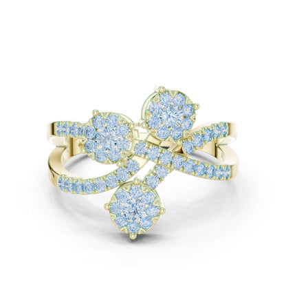 18K White Gold Round Lab-Grown Diamond Ring for Women | Party Wear | Pure Carat