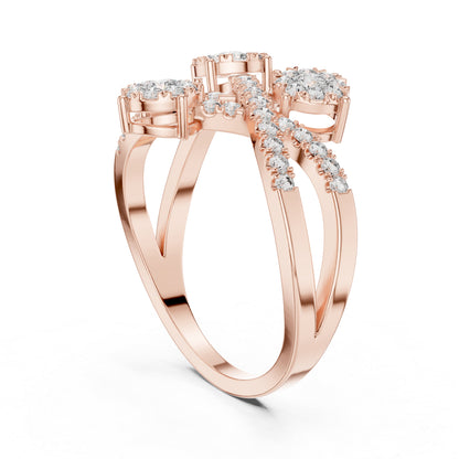 18K White Gold Round Lab-Grown Diamond Ring for Women | Party Wear | Pure Carat