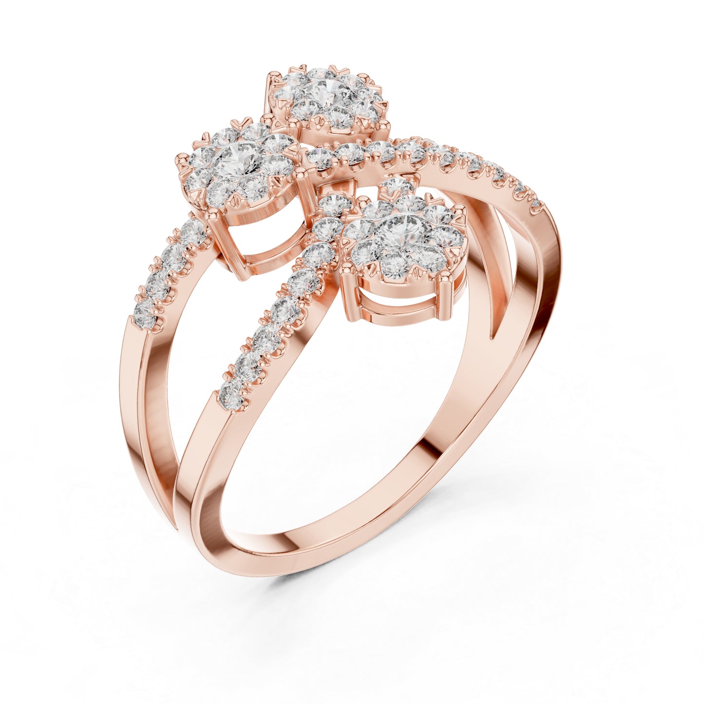 18K White Gold Round Lab-Grown Diamond Ring for Women | Party Wear | Pure Carat