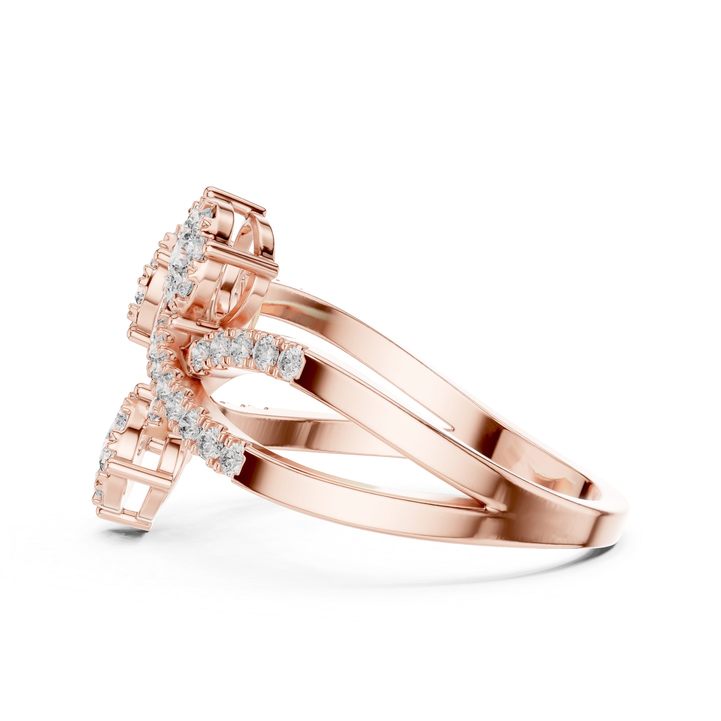18K White Gold Round Lab-Grown Diamond Ring for Women | Party Wear | Pure Carat