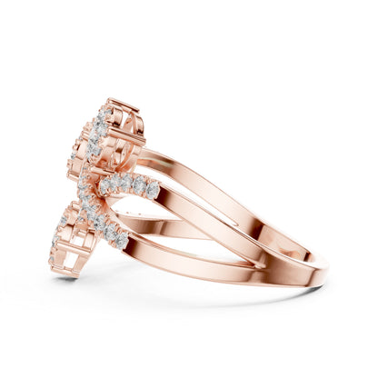 18K White Gold Round Lab-Grown Diamond Ring for Women | Party Wear | Pure Carat