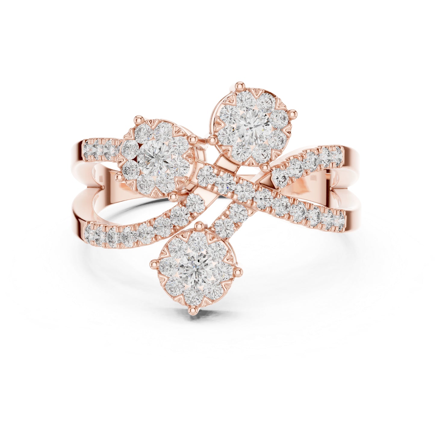 18K White Gold Round Lab-Grown Diamond Ring for Women | Party Wear | Pure Carat