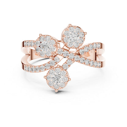 18K White Gold Round Lab-Grown Diamond Ring for Women | Party Wear | Pure Carat
