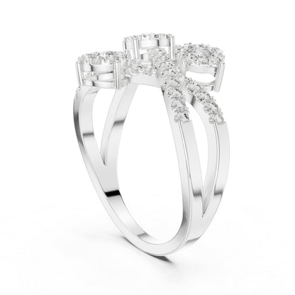 18K White Gold Round Lab-Grown Diamond Ring for Women | Party Wear | Pure Carat