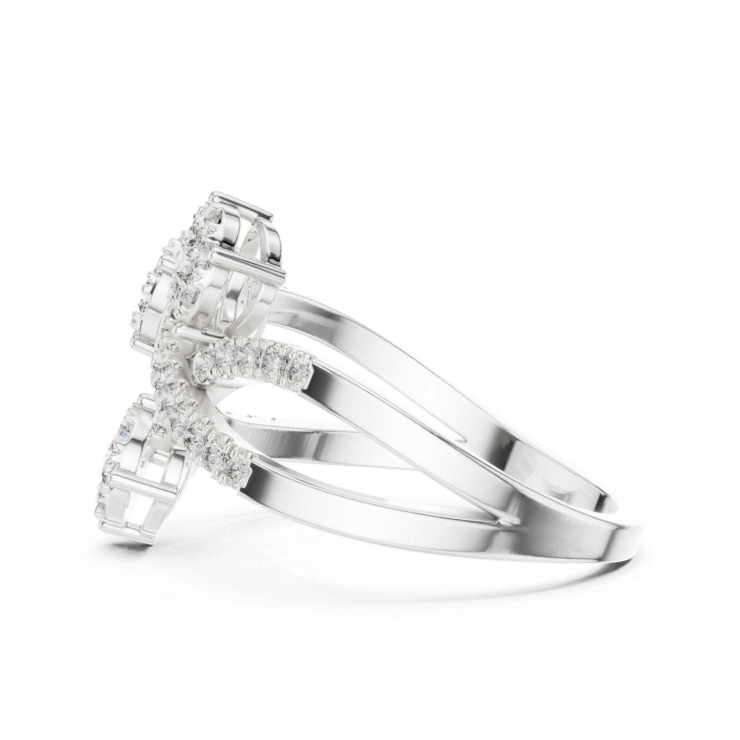 18K White Gold Round Lab-Grown Diamond Ring for Women | Party Wear | Pure Carat