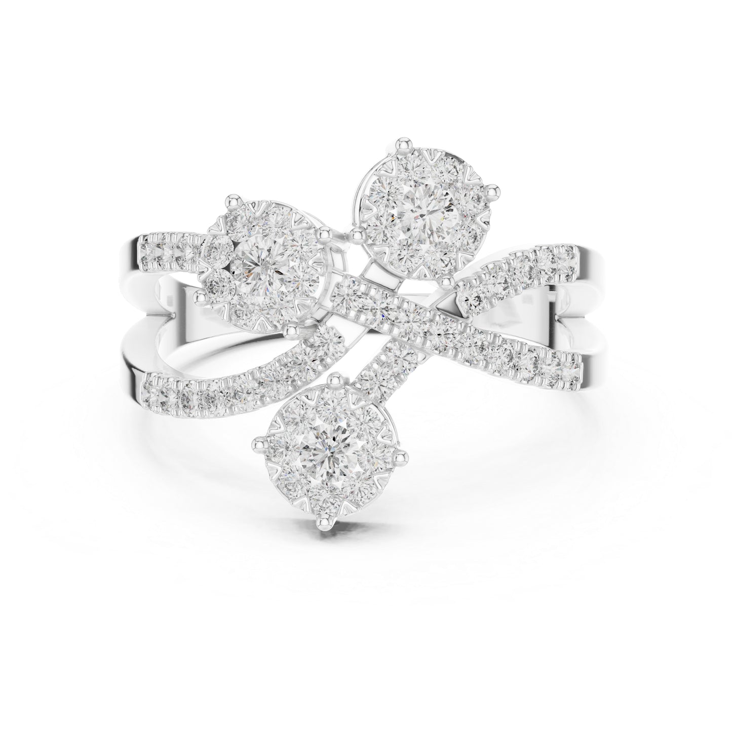 18K White Gold Round Lab-Grown Diamond Ring for Women | Party Wear | Pure Carat