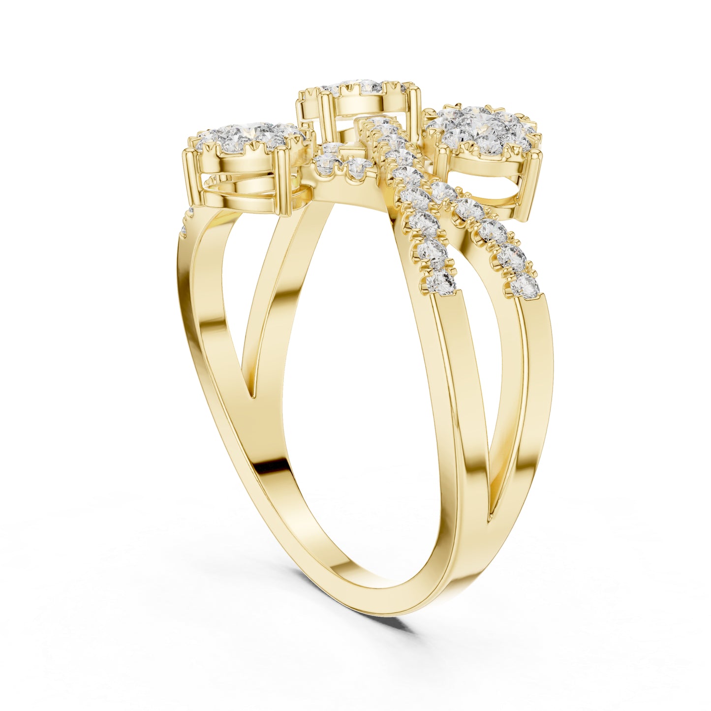 18K White Gold Round Lab-Grown Diamond Ring for Women | Party Wear | Pure Carat