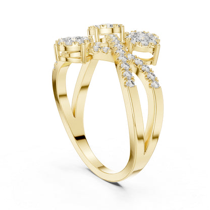 18K White Gold Round Lab-Grown Diamond Ring for Women | Party Wear | Pure Carat