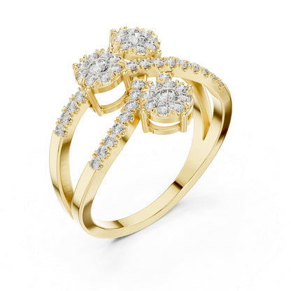 18K White Gold Round Lab-Grown Diamond Ring for Women | Party Wear | Pure Carat