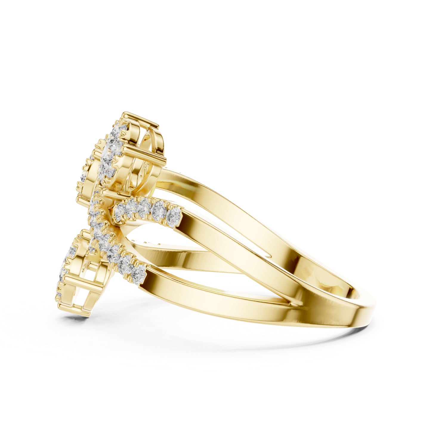 18K White Gold Round Lab-Grown Diamond Ring for Women | Party Wear | Pure Carat