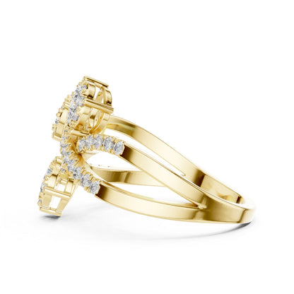 18K White Gold Round Lab-Grown Diamond Ring for Women | Party Wear | Pure Carat