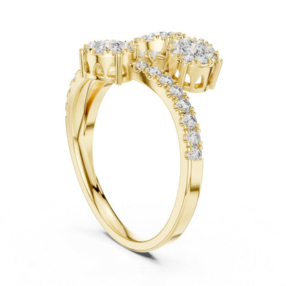 14K Rose Gold Round Lab-Grown Diamond Drop Wedding Ring for Women | Pure Carat