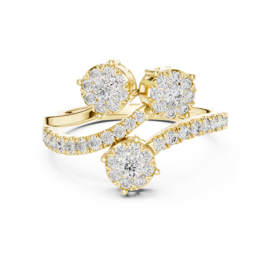 14K Rose Gold Round Lab-Grown Diamond Drop Wedding Ring for Women | Pure Carat