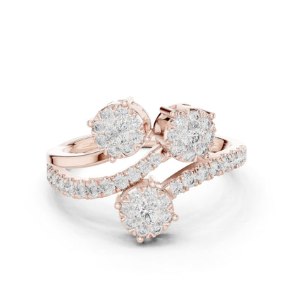 14K Rose Gold Round Lab-Grown Diamond Drop Wedding Ring for Women | Pure Carat