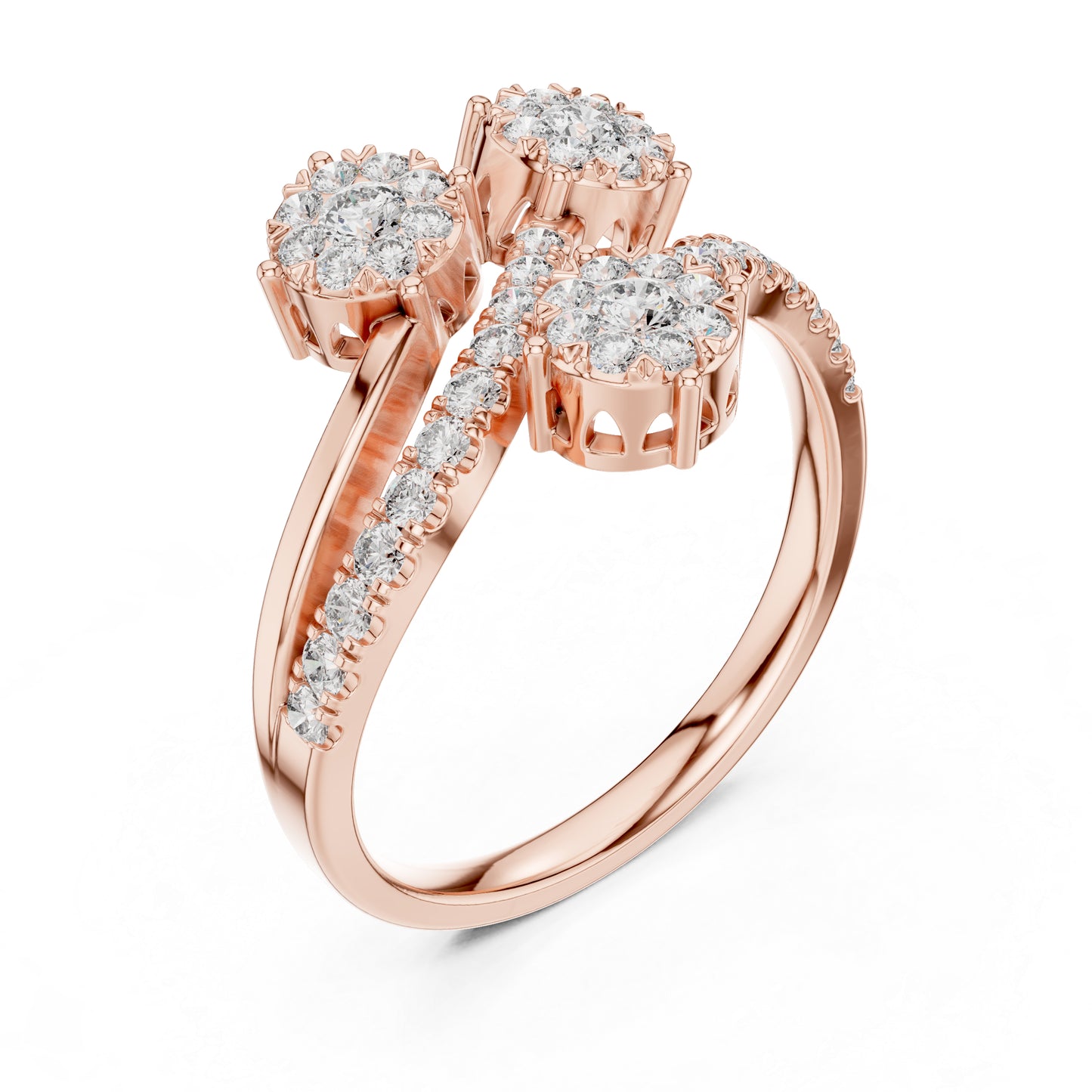 14K Rose Gold Round Lab-Grown Diamond Drop Wedding Ring for Women | Pure Carat