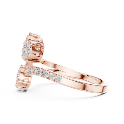 14K Rose Gold Round Lab-Grown Diamond Drop Wedding Ring for Women | Pure Carat