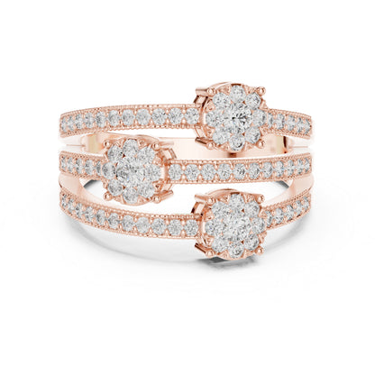18K White Gold Round Lab-Grown Diamond Drop Ring for Women | Office Wear | Pure Carat
