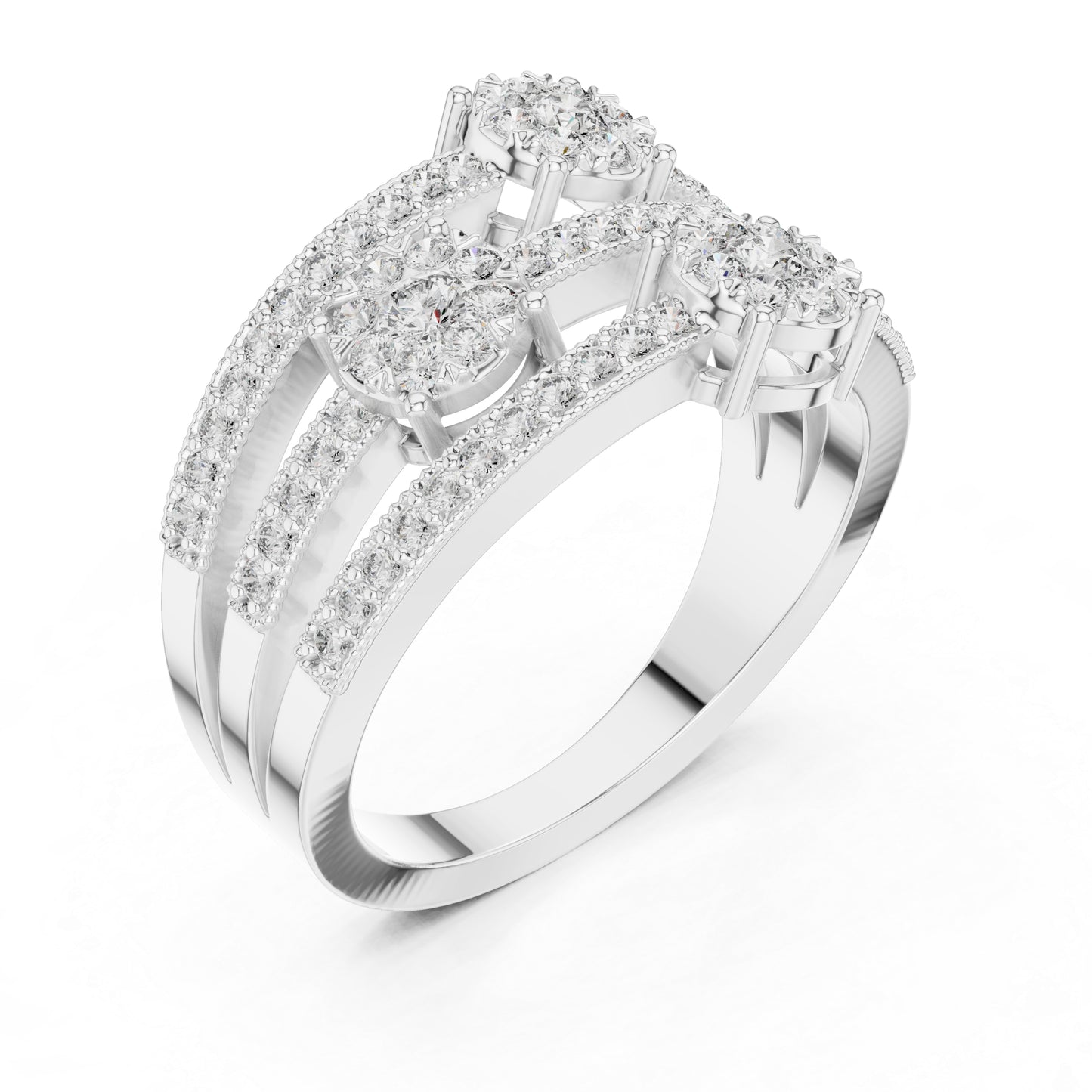 18K White Gold Round Lab-Grown Diamond Drop Ring for Women | Office Wear | Pure Carat