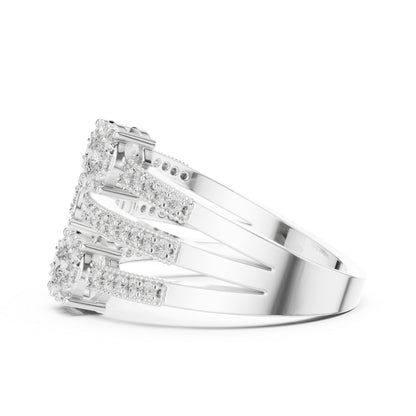 18K White Gold Round Lab-Grown Diamond Drop Ring for Women | Office Wear | Pure Carat