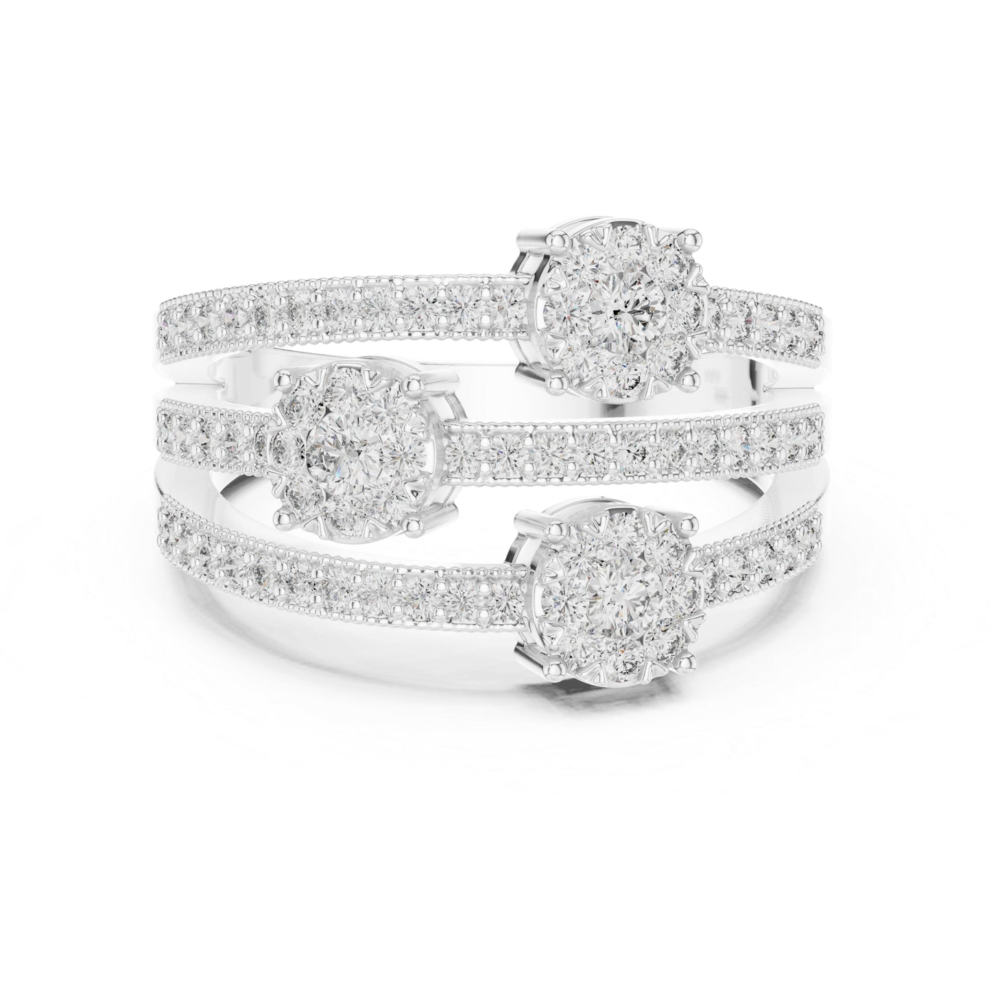 18K White Gold Round Lab-Grown Diamond Drop Ring for Women | Office Wear | Pure Carat